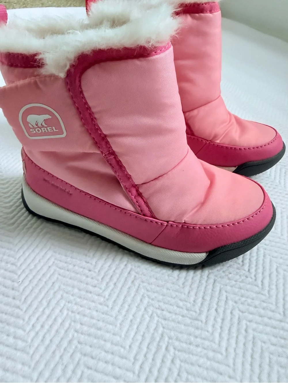 Sorel Kids' Whitney II Faux Fur Lined Waterproof Snow Boot in Pink, Size 10